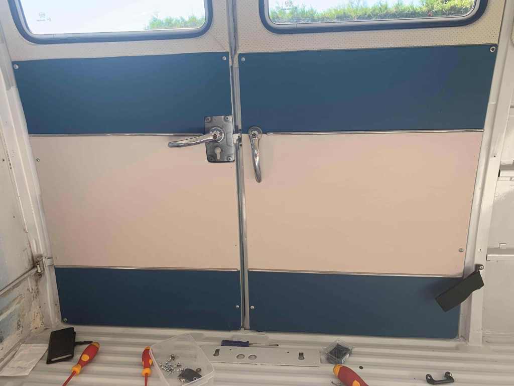 new-upholstery-blue-interior-panels-vw-splitbus